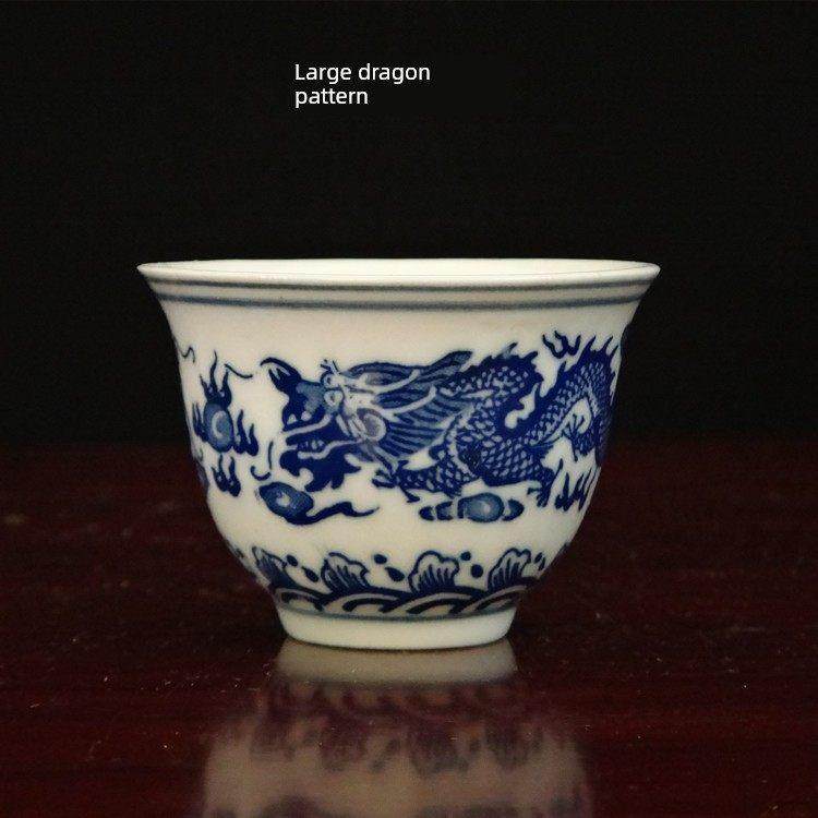 景德镇中国覆古青花陶瓷酒杯白酒酒杯舞蹈道具小酒杯祭祖家用酒具