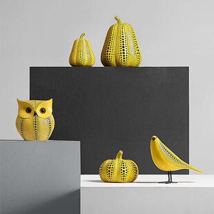 瑾婳家居草间弥生波点艺术南瓜书房儿童房装饰摆件男孩轻奢现代