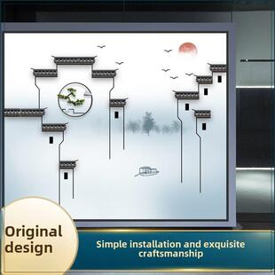 新中式墙面装饰屋檐挂件徽派楼梯过道壁饰客厅电视背景墙墙饰壁挂