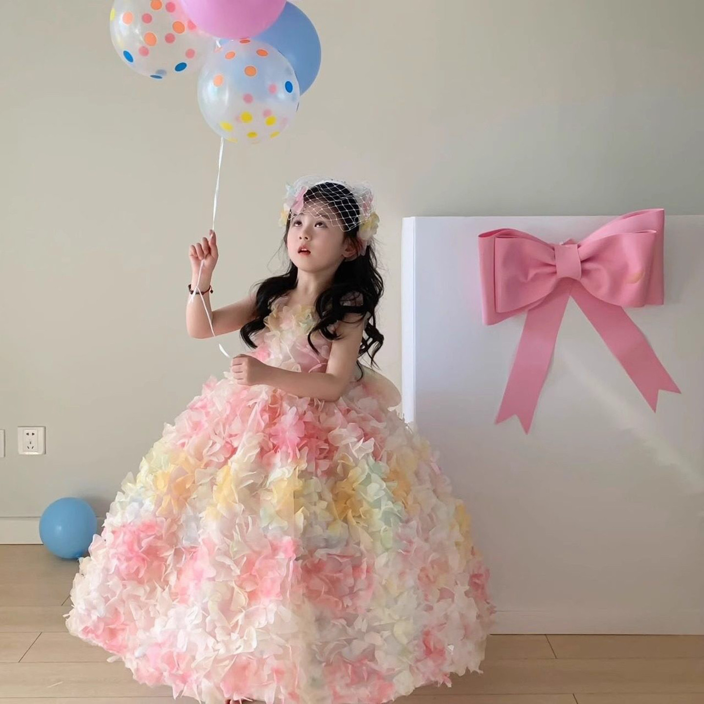法国G·T女童公主裙生日演出彩虹小仙女礼服春夏季蓬蓬连衣裙