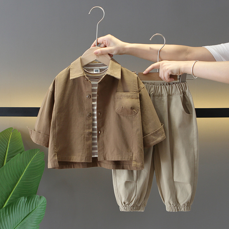 英国NextRoad男童春秋套装帅气儿童春秋季外套三件套男宝韩版衣服