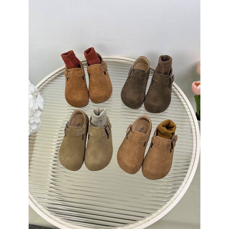 英国MinaHuge儿童真皮勃肯鞋女童单鞋男童鞋子秋季新款宝宝博肯鞋