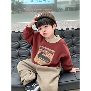 英国DHWA男童春秋装卫衣套装痞帅小童装男宝宝儿童衣服秋冬保暖潮