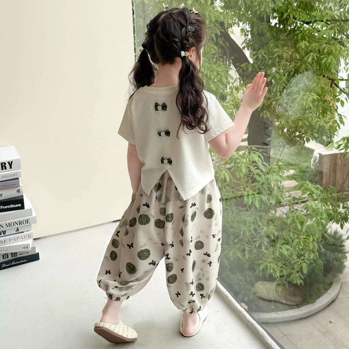 英国MDCW女童夏装短袖套装2026新款洋气儿童宝宝夏季防蚊裤两件套