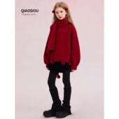 女孩加厚保暖红色超好看针织打底衫 英国Next rtxr女童毛衣秋冬季