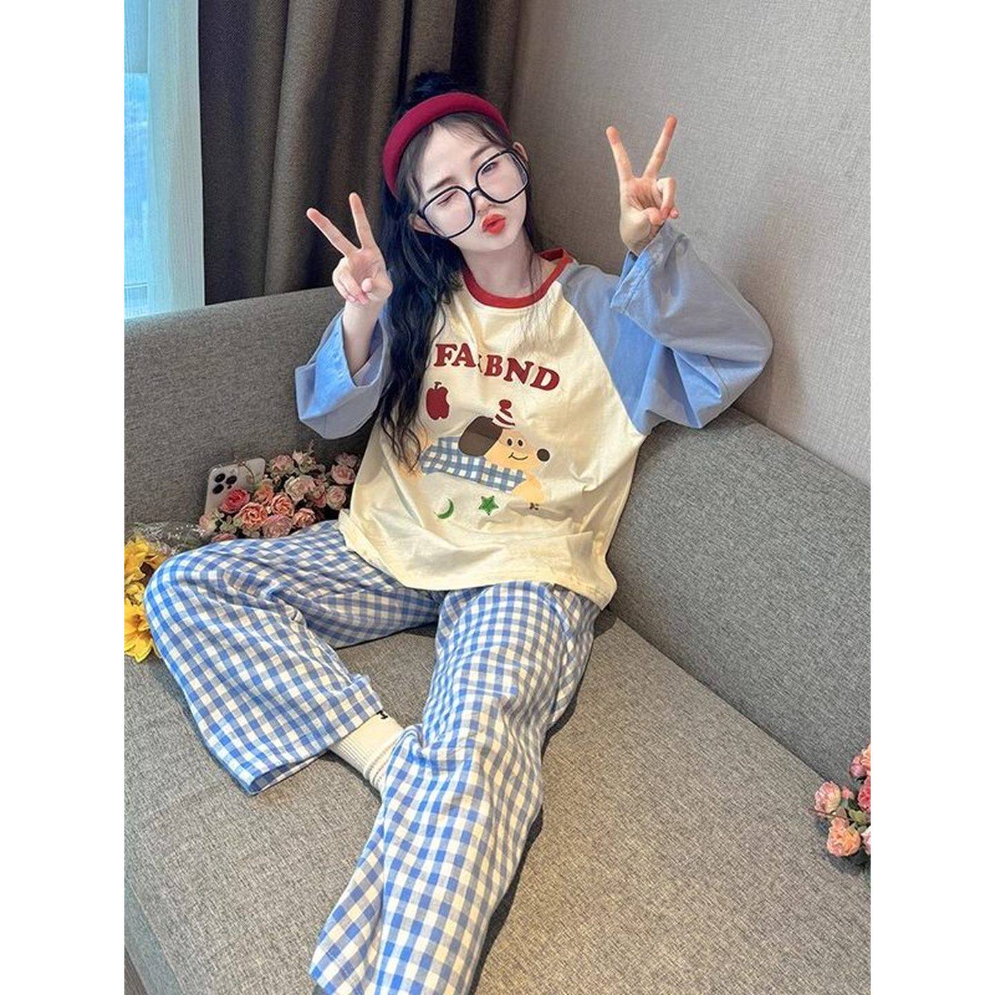 英国LMKL儿童女童睡衣2026新款秋季全棉家居服女孩中大童a类纯棉