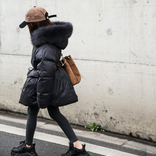 英国netx sara儿童羽绒服中长款新款加厚女童宝宝大毛领冬装外套