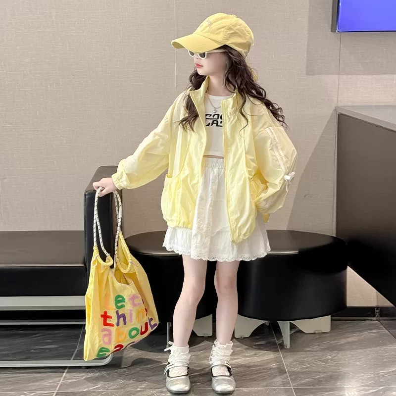 英国LMKL女童长袖防晒衣夏季2026新款儿童韩版大童透气薄款外套