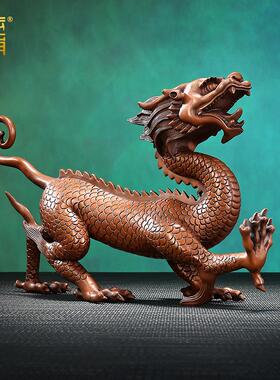 紫铜龙摆件青龙白虎朱雀玄武四神兽中式居公司乔迁开业礼品