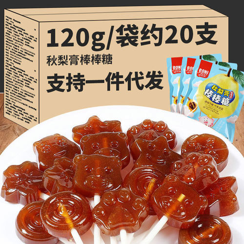 网红莱阳秋梨膏棒棒糖化止儿童宝宝痰咳水果味硬糖果休闲零食批发