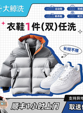 大鲸洗 1件衣鞋任洗羽绒服/鞋顺丰上门取送包邮【单价2千以下】