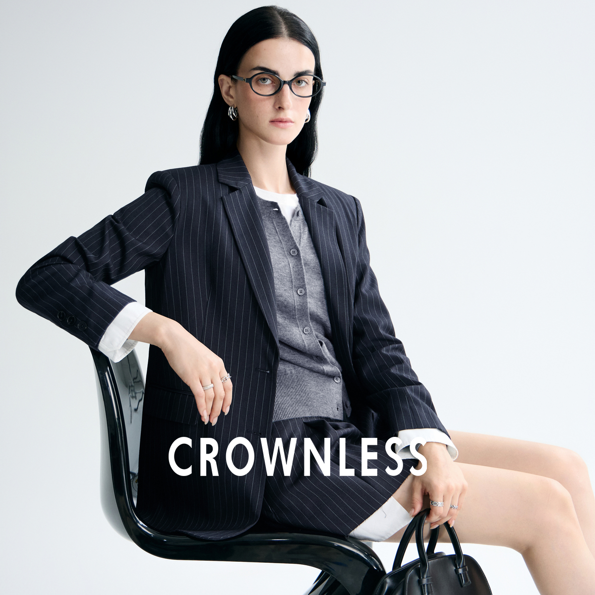 条纹可脱卸袖口平驳领阔西装外套