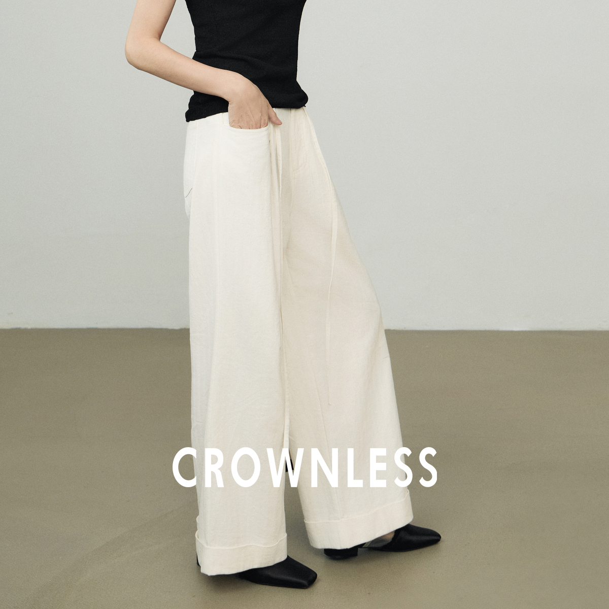 亚麻棉麻宽松阔腿裤女