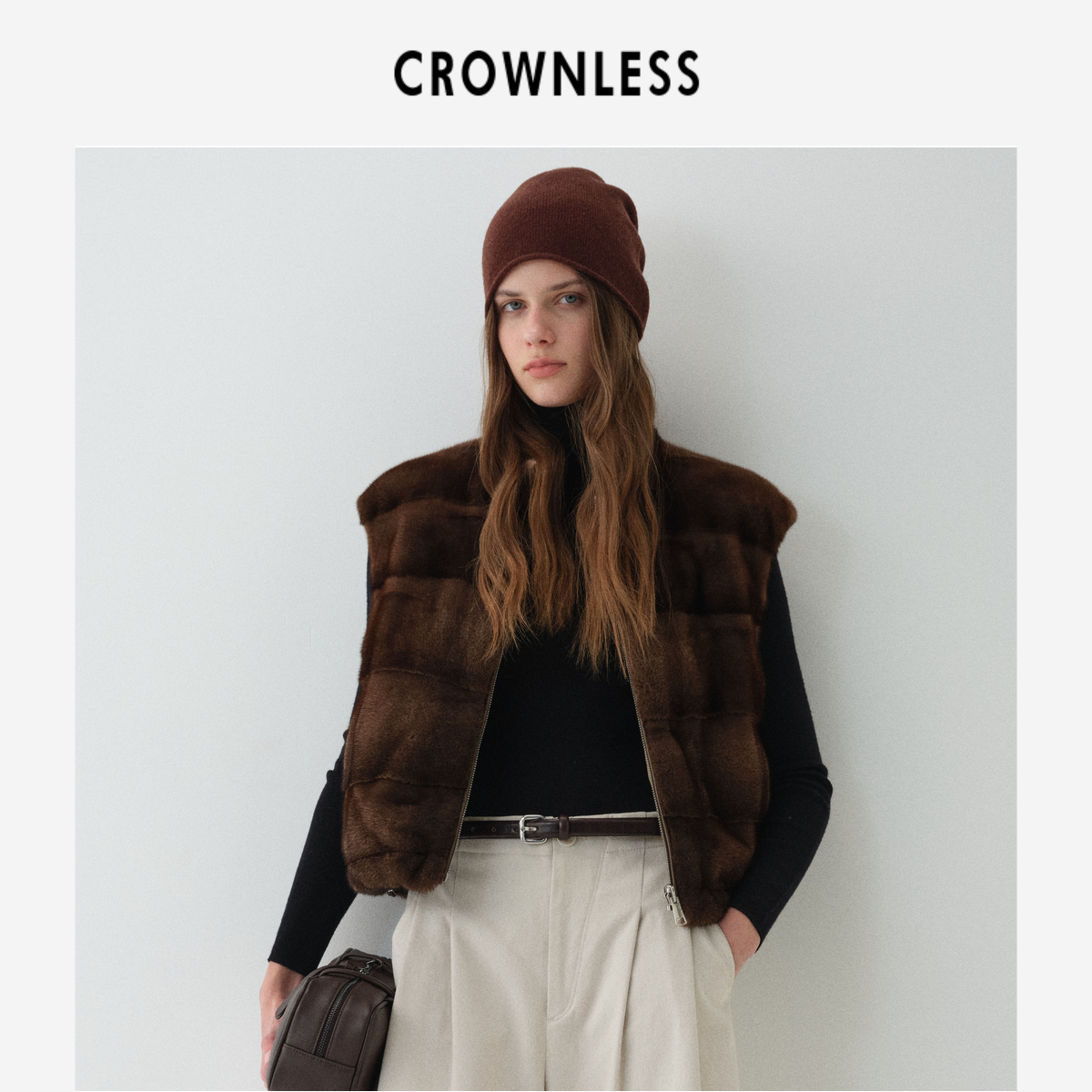 水貂拼羽绒2面穿 芬兰皇冠级咖啡原色