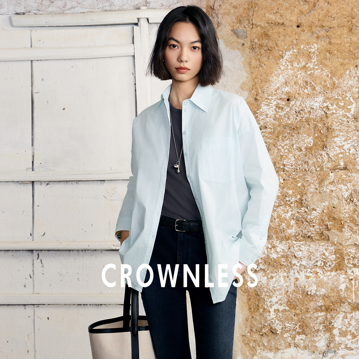CROWNLESS新款高级极简衬衫