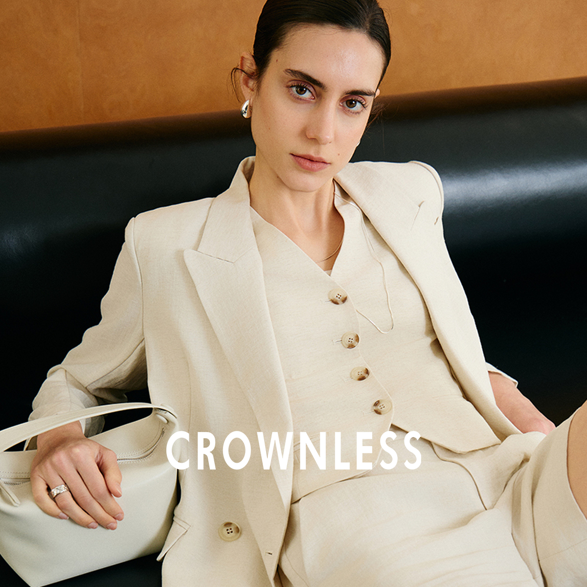 未冕亚麻25春夏复古老钱经典西装