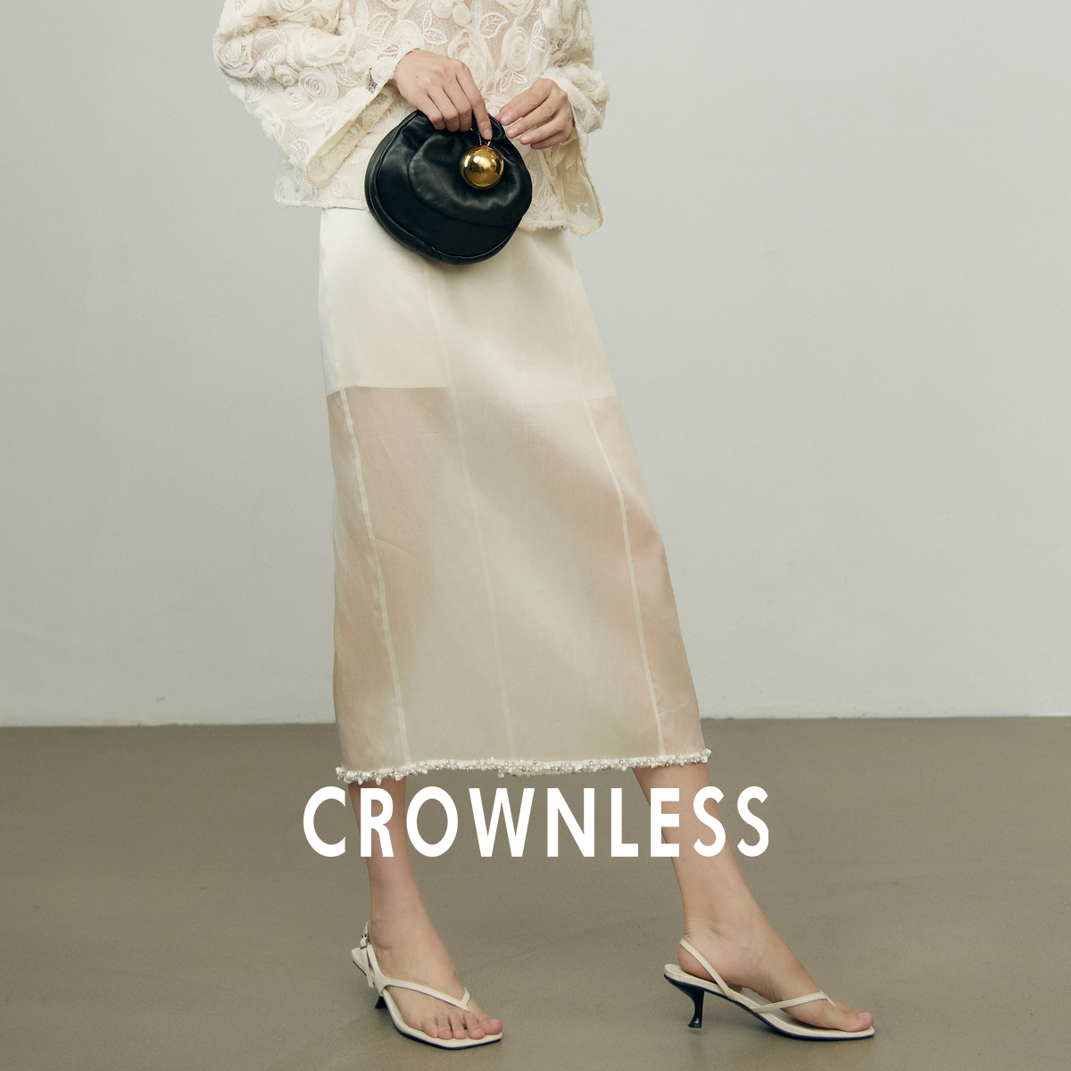 桑蚕丝欧根纱醋酸A字肌理感半裙