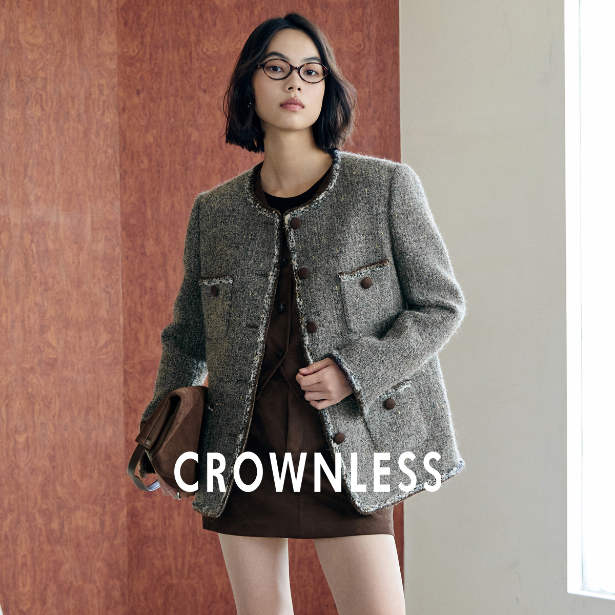 CROWNLESS经典廓形4袋小香外套