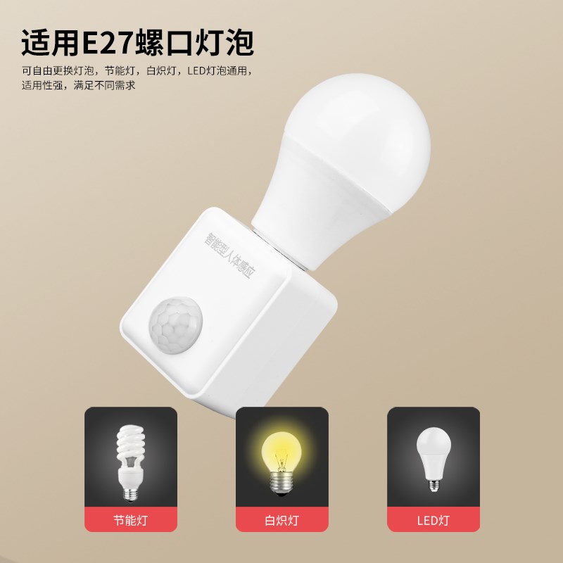 新声控感应灯自动智能小夜灯插电式220v人体感应灯座Y人来即亮插图片