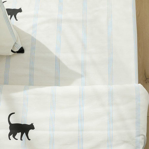 新散步小猫纯棉被套单件200x230双人全棉被J罩150x200单人被单三