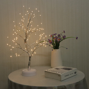 新LED彩灯发光小n树灯浪漫房间网红圣诞灯饰民宿火树银花装饰闪灯