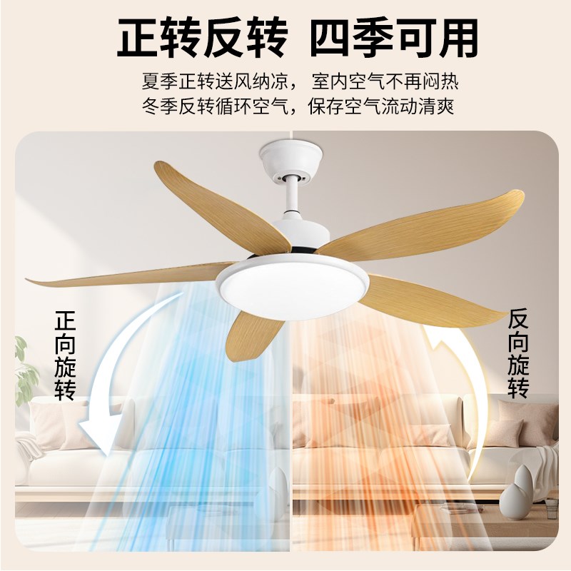 新钻石牌风扇灯2025年新款一体吊扇现代简约客厅T餐厅家用变频吊图片
