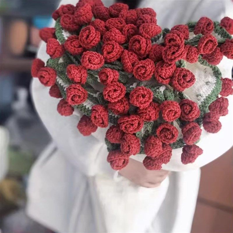 新手工钩织玫瑰花束毛毯子成品针织E午睡盖毯七夕教师节礼物送女,床上用品,休闲毯/毛毯/绒毯,淘宝优惠券,粉丝福利购,淘宝优惠卷