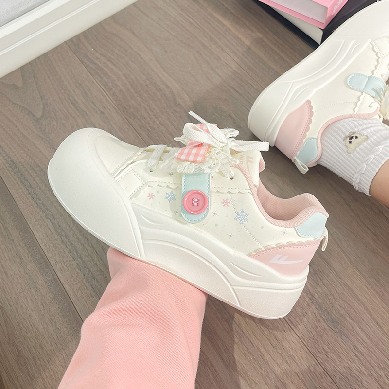 回力小众设计感厚底面包鞋