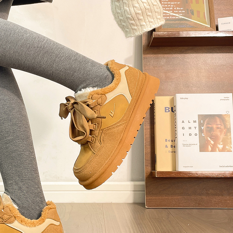 回力春季新款美拉德厚底面包鞋