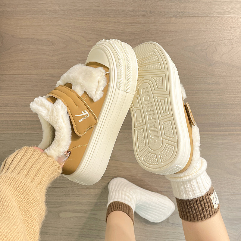 回力魔术贴加绒小白鞋2025新款