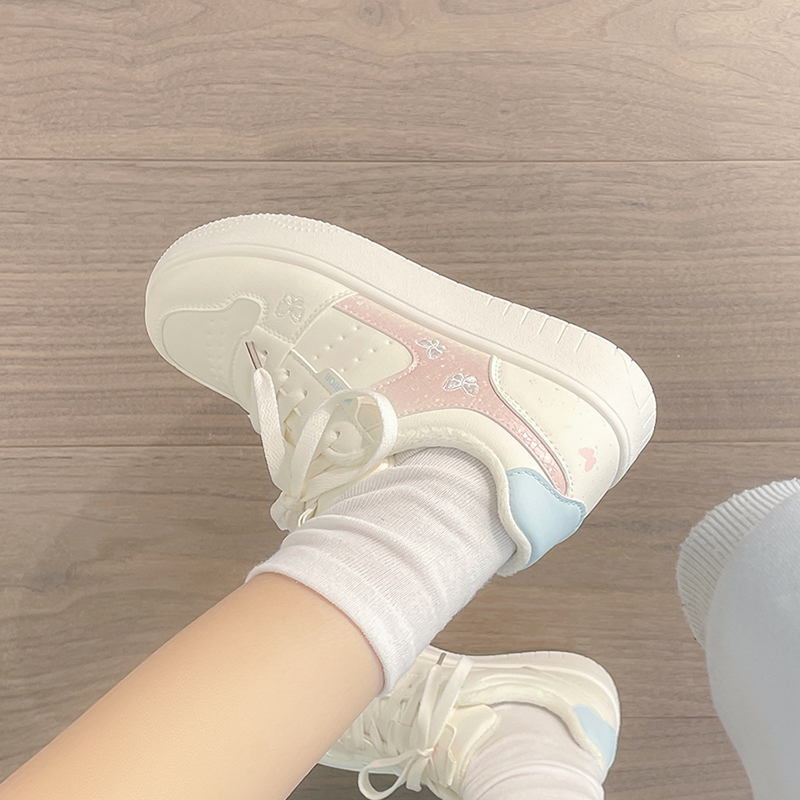 回力蝴蝶刺绣厚底小白鞋女2025冬季新款加绒棉鞋小众原创百搭板鞋