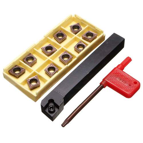 SCLCR1212H09刀柄车刀，带10个CCMT09T304-PM刀片CNC车刀100mm
