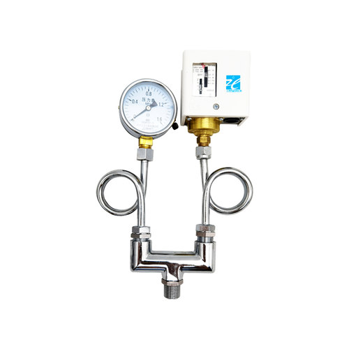 蒸汽锅炉压力表+弯管铜发生器压力控制器+三通管接头装机配件3分