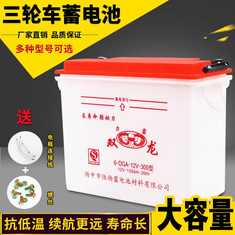 双龙牵引蓄电池全新大容量水电瓶电动三轮车四轮工程车12伏100AH