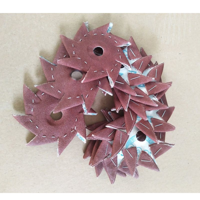 4寸6寸单层双层八角砂纸打磨片八瓣砂木头雕刻工具手持抛光砂布