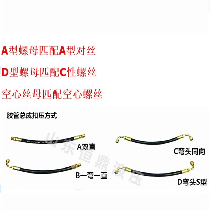 高压油管总成高压橡胶软管钢丝增强管钢丝管液压增强管螺丝接头