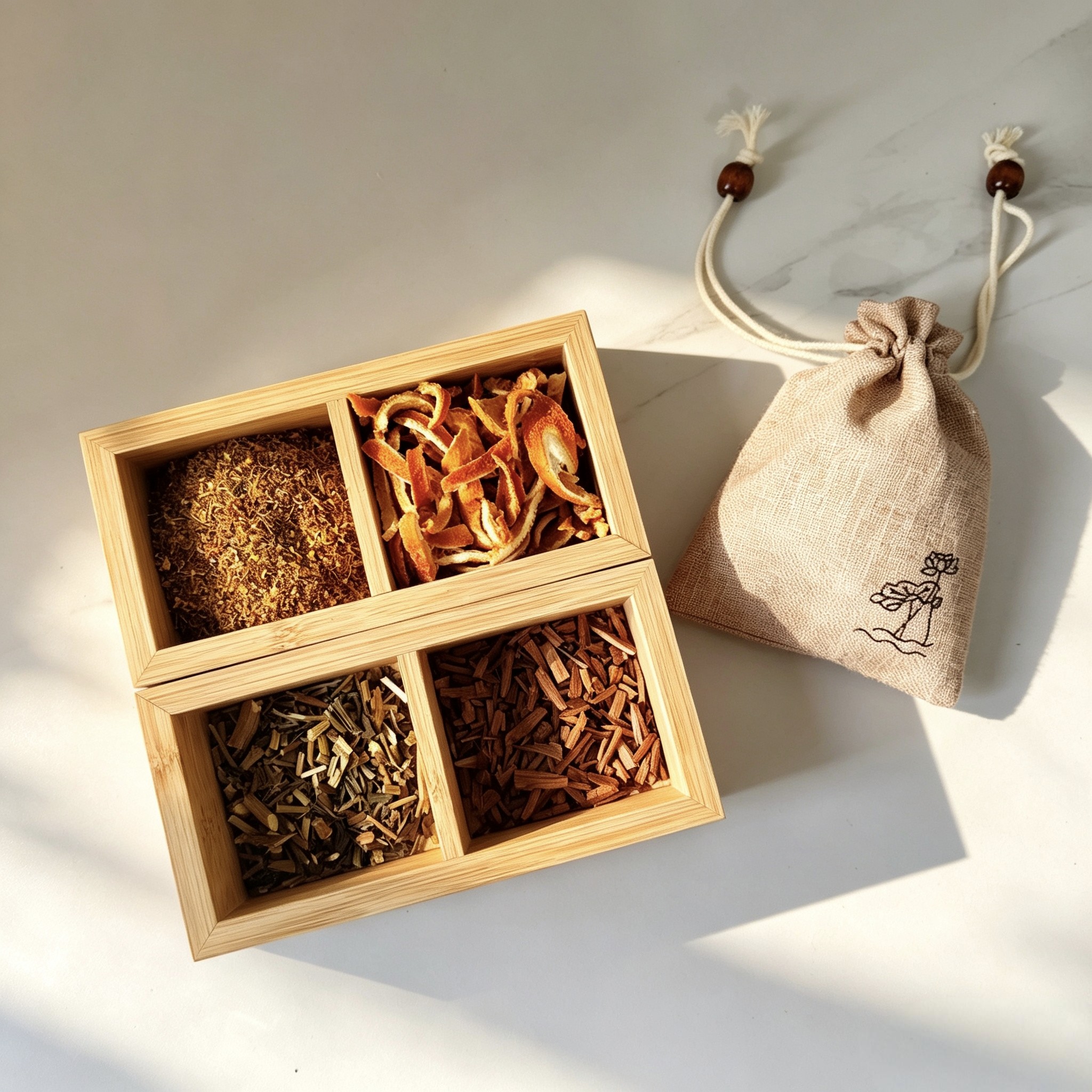手工草本香包鼠尾草桂花陈皮檀香随身香囊衣柜除味车内香薰古风