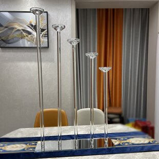 饰摆件玻璃蜡烛台 五头水晶烛台婚庆婚礼道具酒店样板房家用装