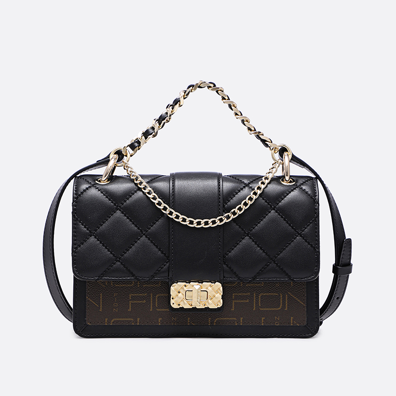 Fion/菲安妮老花锁扣小方包