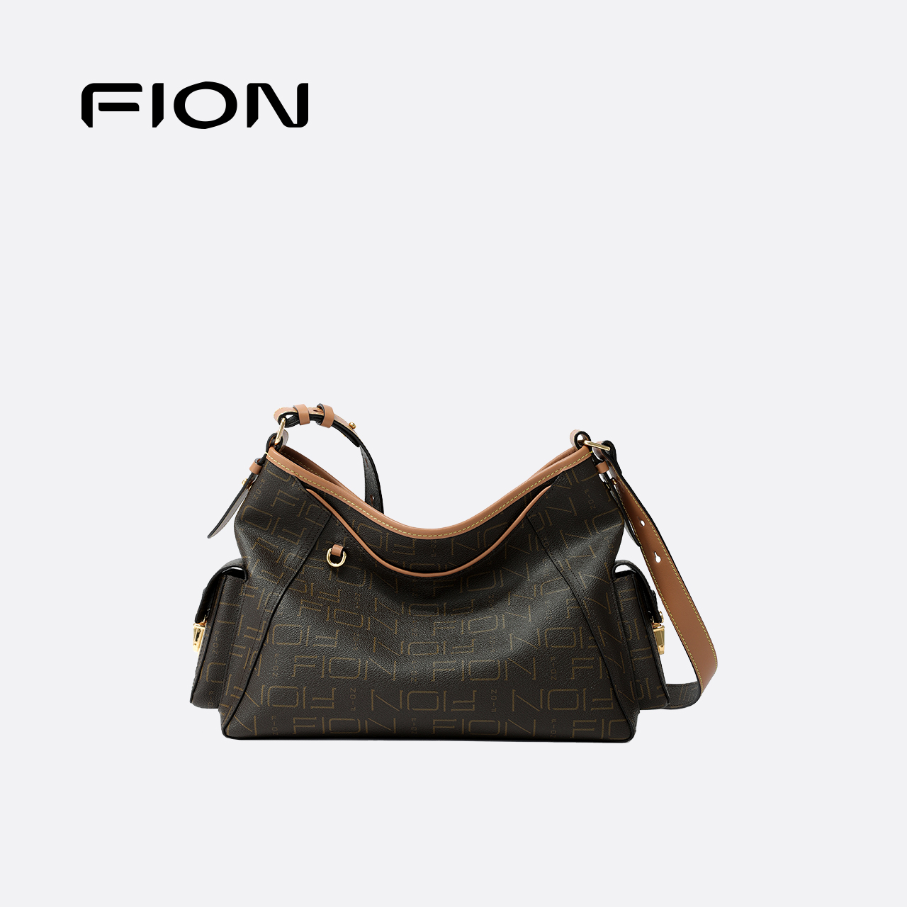 Fion/菲安妮女士软托特复古包大容量日常通勤百搭单肩包包女