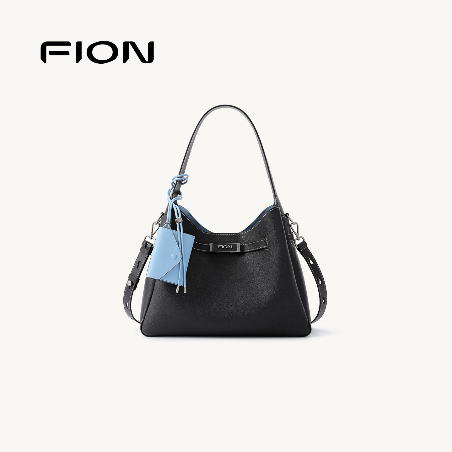 Fion/菲安妮女包真皮水桶包2025新款手提包大容量单肩斜挎hobo包