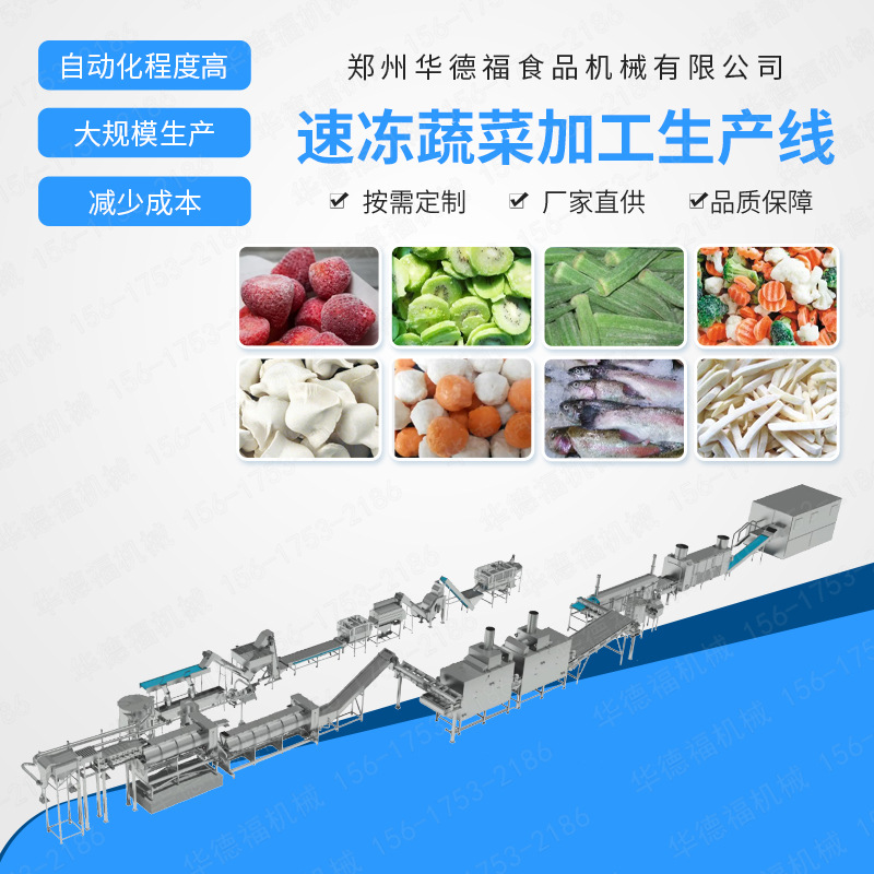 樱桃清洗速冻流水线 蔬菜速冻生产线成套设备 冻绿花菜加工设备