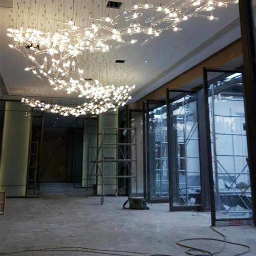 现货酒店大堂工程灯会所吧台水吧酒店吧台水晶灯具店铺前台