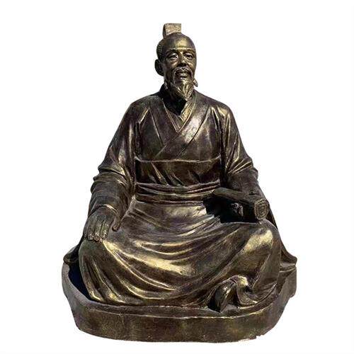 名人孔子铸铜雕塑古代历史人物造型孔子像校园文化摆件旁装饰摆放