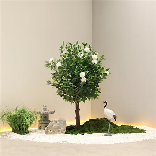 仿真玫瑰花树大型榕树商场装饰室外造景婚纱店橱窗展厅陈列仿真树