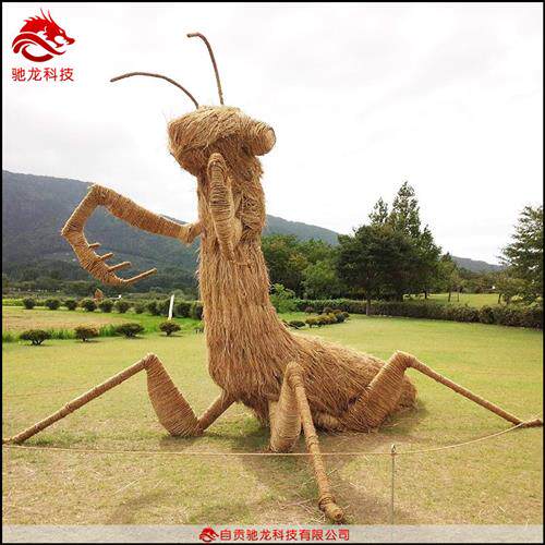 仿真动物牛稻草人大型稻草展品农民丰收节草雕农耕文化展品