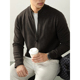开衫 男士 秋冬季 羊毛莫代尔针织衫 厚款 拉链棒球领毛衣外套休闲商务
