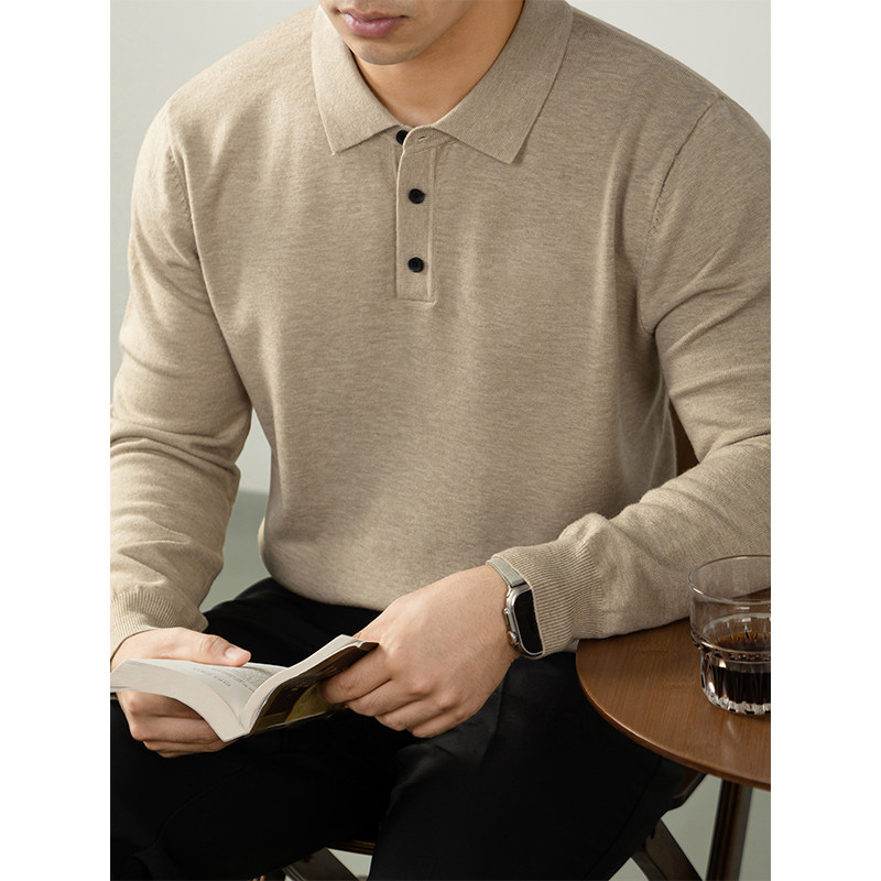 莫代尔羊毛针织POLO衫长袖男春秋2025新款舒适亲肤抗起球商务休闲,男装,针织衫/毛衣,淘宝优惠券,粉丝福利购,淘宝优惠卷