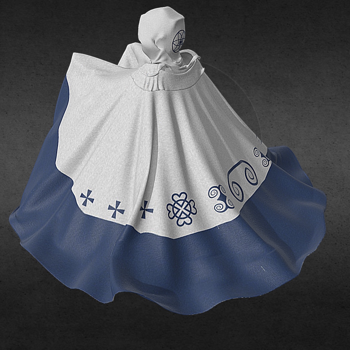 魔法法师斗篷长袍3D模型角色服饰模型FBX袍子服饰模型STL/OBJ