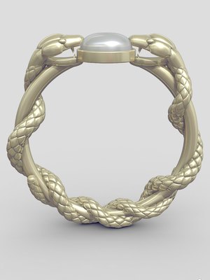 三款obj建模蛇戒指指环浮雕首饰3d平雕模型蛇蛇手镯stl/套
